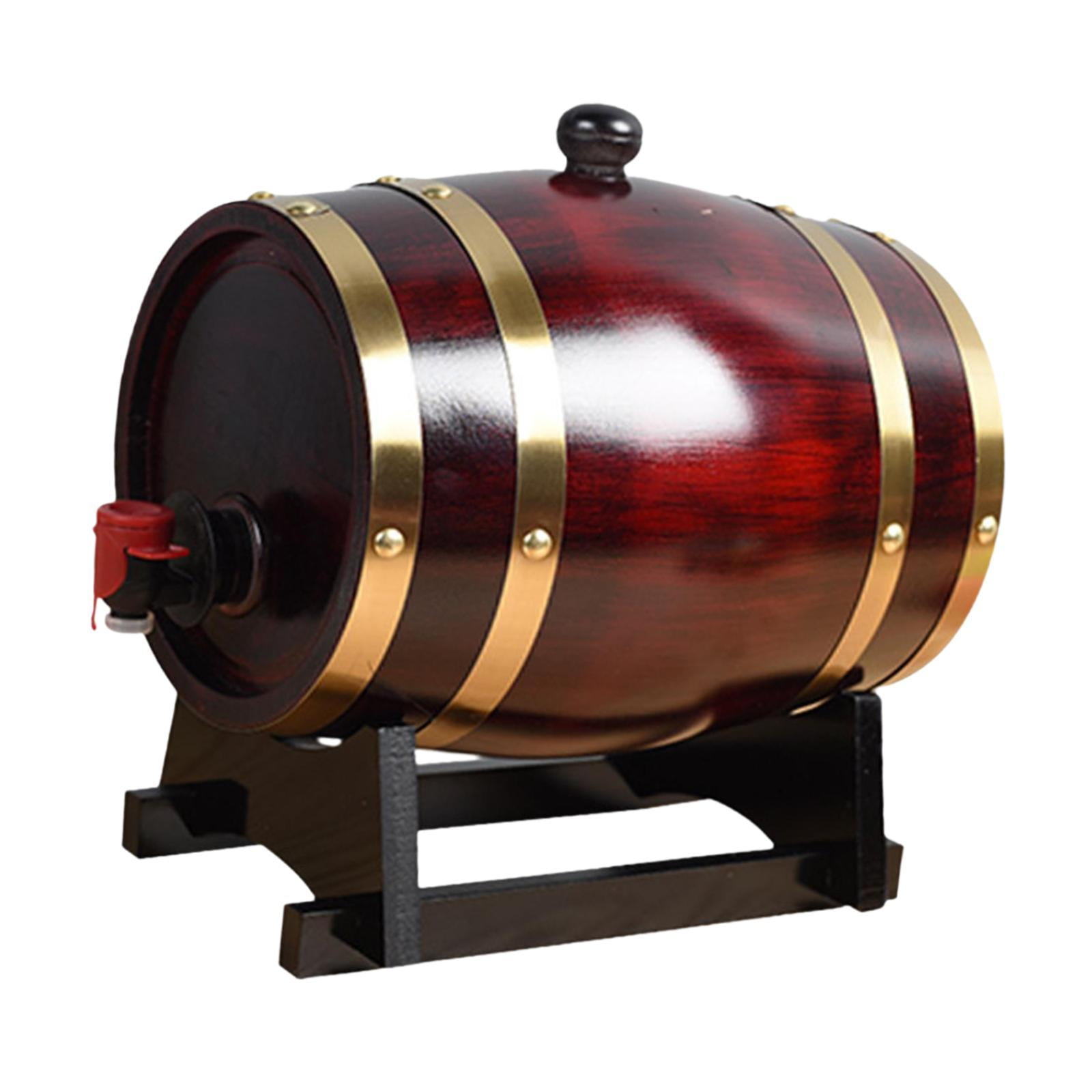 Magideal - Barril De Roble Para Añejar Con Soporte, Barril De Roble Para Vino, Cerveza, Cócteles, Vino, Artículos Para El Hogar 1 Litro