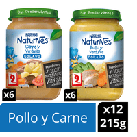 Colado Nestlé® Naturnes® Pollo Y Carne Frasco 215G X12