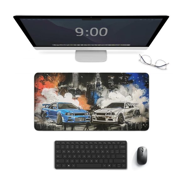 Alfombrilla de escritorio QEOPGNE 30x60 cm para gaming R34 R32 con diseño