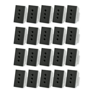 Want - Pack 20 Módulo Tomacorriente Metálico 10A - Negro