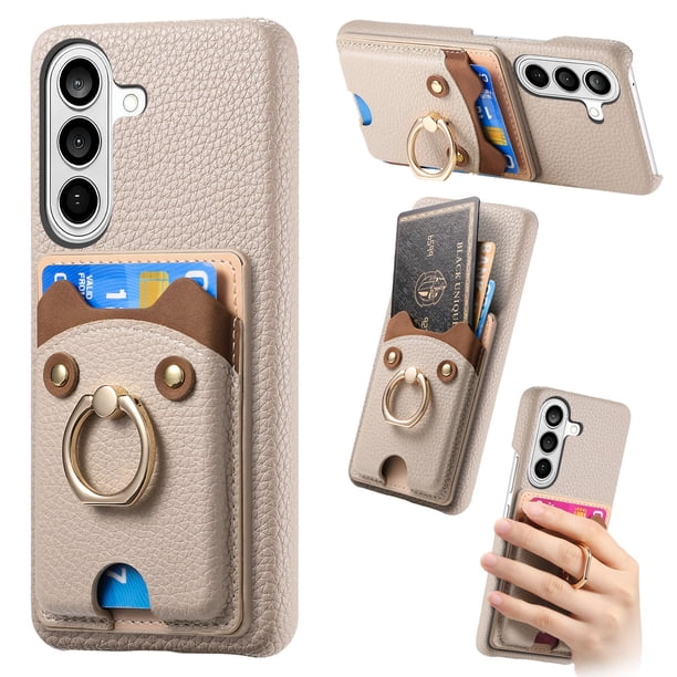 Funda FOXDOCK para Samsung Galaxy S26 Pro billetera, soporte ajustable y diseño seguro-caqui
