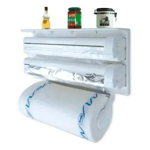 Genérico - Porta Rollo Toalla Nova Triple Dispensador Cocina Alusa Film