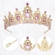thumbnail image 3 of REGALWOVEN Mujeres Corona de Reina de Cristal Falso Tiaras de Princesa de Diamantes de Imitación Accesorios para el Cabello de Boda Cumpleaños [Coronas, Tono dorado rosa claro], 3 of 7