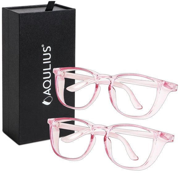 Aqulius Pack de 2 Gafas de Seguridad Rosa con Bloqueo de Luz Azul