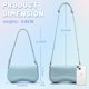 thumbnail image 3 of Bolso Hobo De Piel Azul Claro Para Mujer 10 3 De Largo X 2 4 De Ancho X 5 7 De Alto, 3 of 6