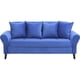 thumbnail image 2 of Sofa Lua 3 Cuerpos Más 2 Poltronas Felpa Azul, 2 of 5