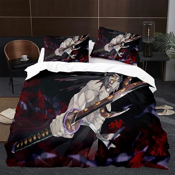 Demon _ Slayer Demonlayer Bedding Set Sheet Set for Kids Adults,All Season Lightweight