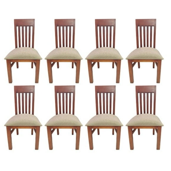 Pack 8 Sillas Italia Caramelo Tapiz Beige