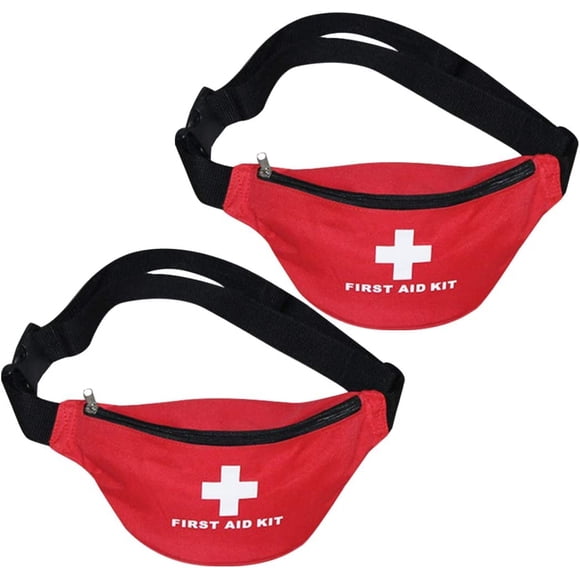 Bolsa de primeros auxilios AOUTACC Compact impermeable de nylon roja (paquete de 2)