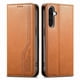 thumbnail image 1 of Funda tipo cartera para Samsung Galaxy A37 de piel con cierre magnético, ranuras para tarjetas y correa para la muñeca Marrón, 1 of 6