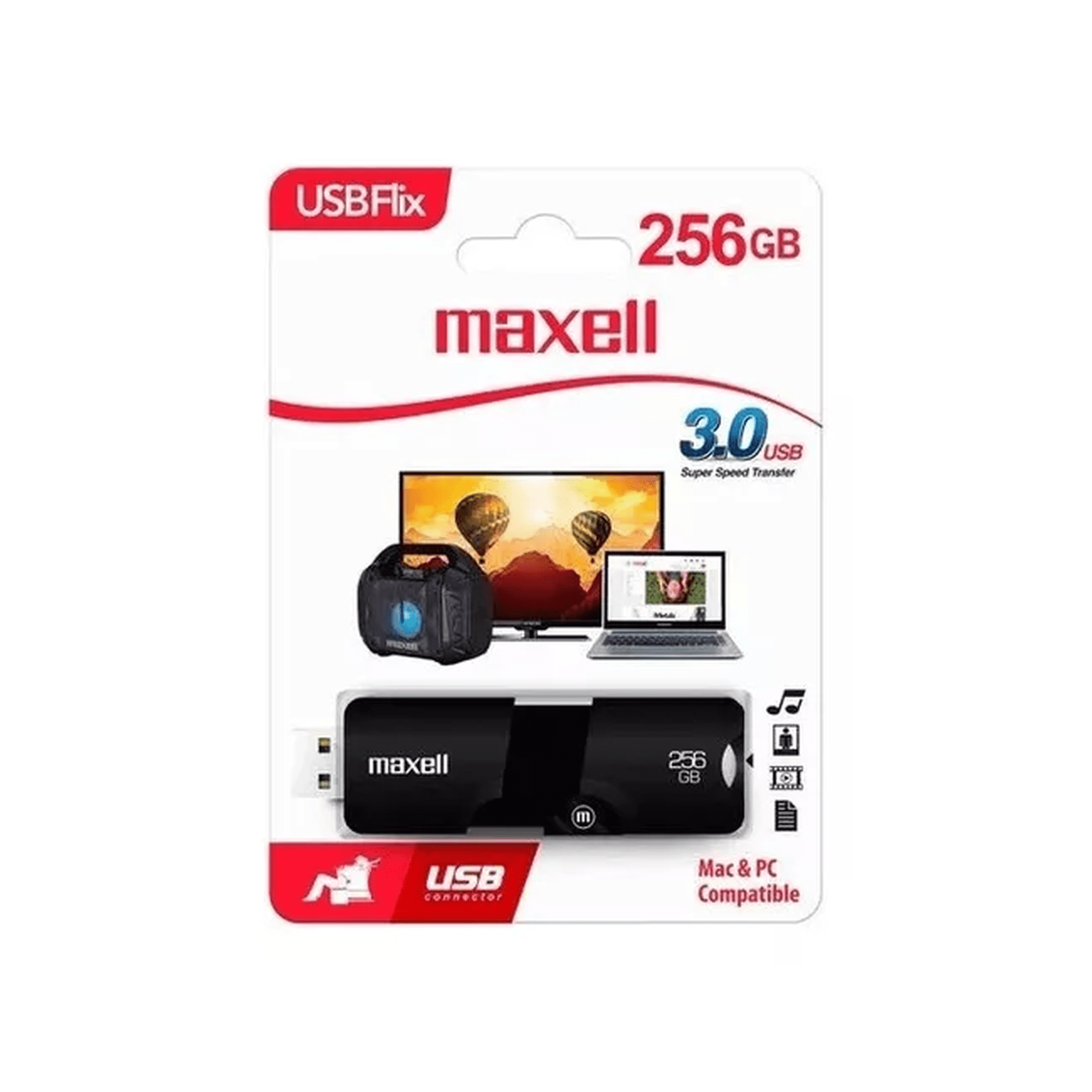 Genérico - Pendrive Maxell Flix 256gb, Usb 3.2