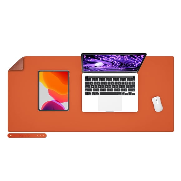 Base Para Escritorio De Cuero Pu Impermeable Color Naranja 91 X 43 Cm