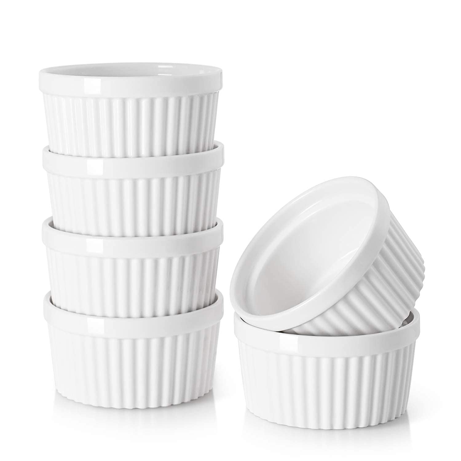 Ramekins Dowan De Porcelana Apta Para Horno, 120 Ml, Para Crema Brulee
