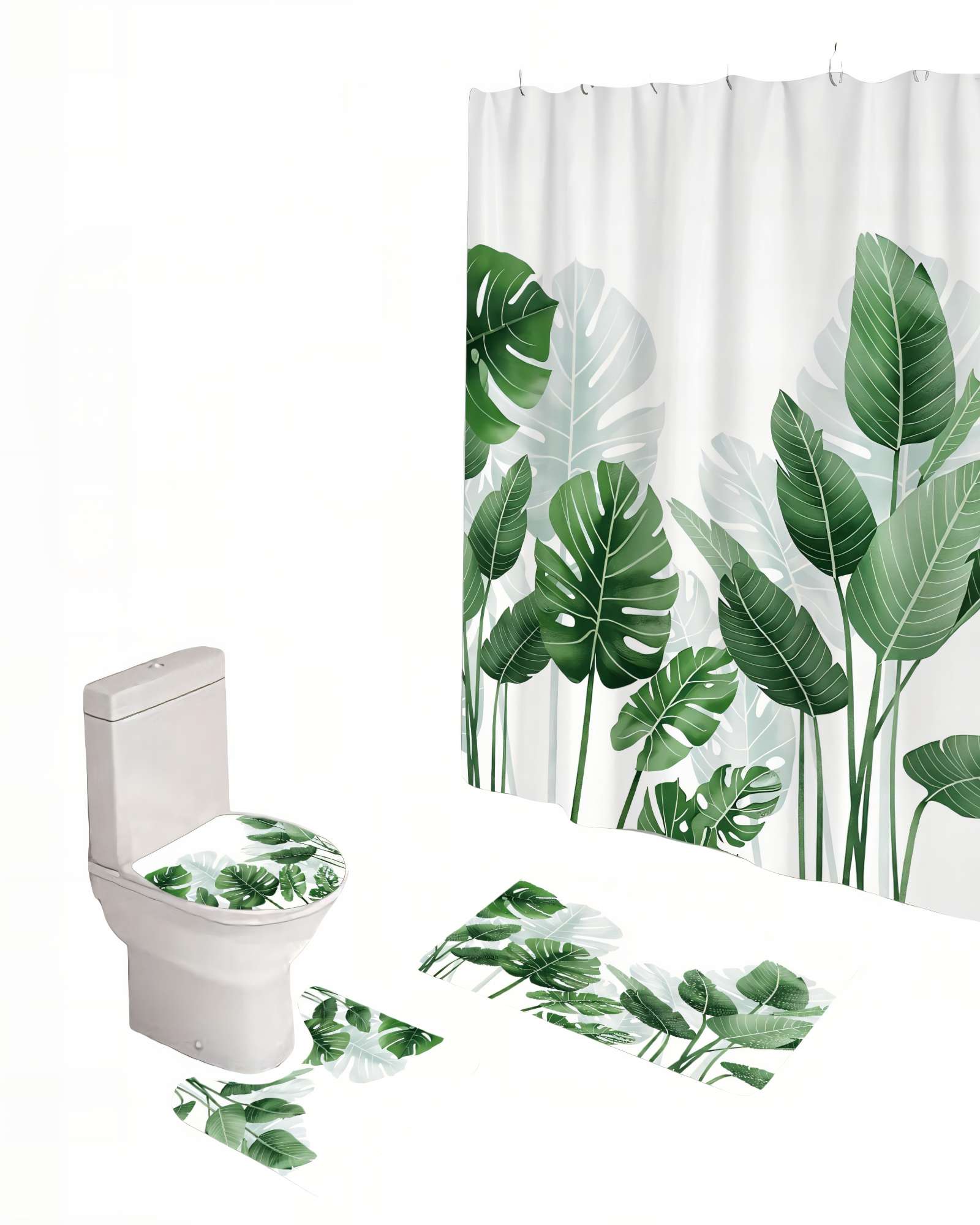 Genérico - Set De 4 Piezas Para Baño Con Estampado 9