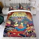 thumbnail image 4 of Liga de la Justicia Conjunto de sábanas temático, trío de piezas, cómodo y amigable con la piel, diseño único, regalo de decoración para el hogar para familiares, amigos y fans,140cm *210cm, 4 of 6