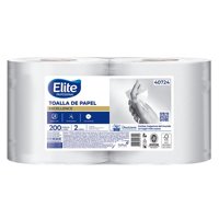 Toalla De Papel Doble Hoja Elite X2 Rollos C/U 200Mtrs