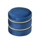 thumbnail image 1 of Estuche De Terciopelo De 2 Capas Para Guardar Joyas, Para Viajes, Collares, Bodas, Color Azul, 1 of 3