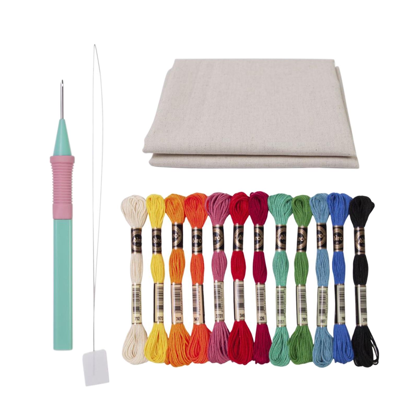 Magideal - Kits De Agujas De Punzón Para Bolígrafo Para Bordar, Juego De Agujas De Punzón, Tela De Poliéster, Enhebrador De Aguja De Amplia Aplicación Para Tejer B