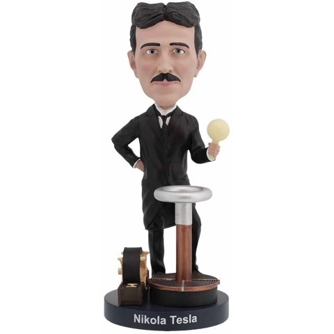 Royal Bobbles Nikola Tesla Bobblehead Con Una Bombilla Que B