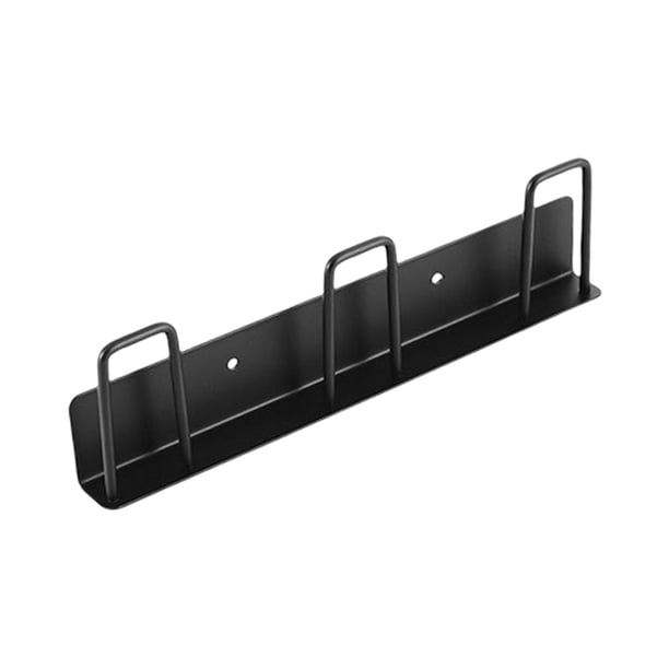 Ganchos para estante de tazas montado en la pared, soporte para estante de secado de tazas, colgador de ganchos de almacenamiento de tazas para cocina 3 ranuras negro