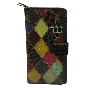 Todopiel - Billeteras Cuero Bi400 Multicolor Rombos