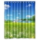 thumbnail image 1 of Cortina de ducha con fondo de cielo y nubes blancas, juego de cortina de baño con ganchos, tamaño 60 x 72 pulgadas, 1 of 3