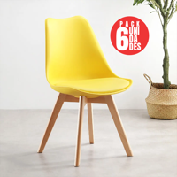 Tienda El Garage - Pack 6 Sillas Acolchadas Eames Amarilla