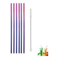 Genérico - Pack 6 Bombilla Reutilizable Bombilla Reutilizar + 1 Cepillo