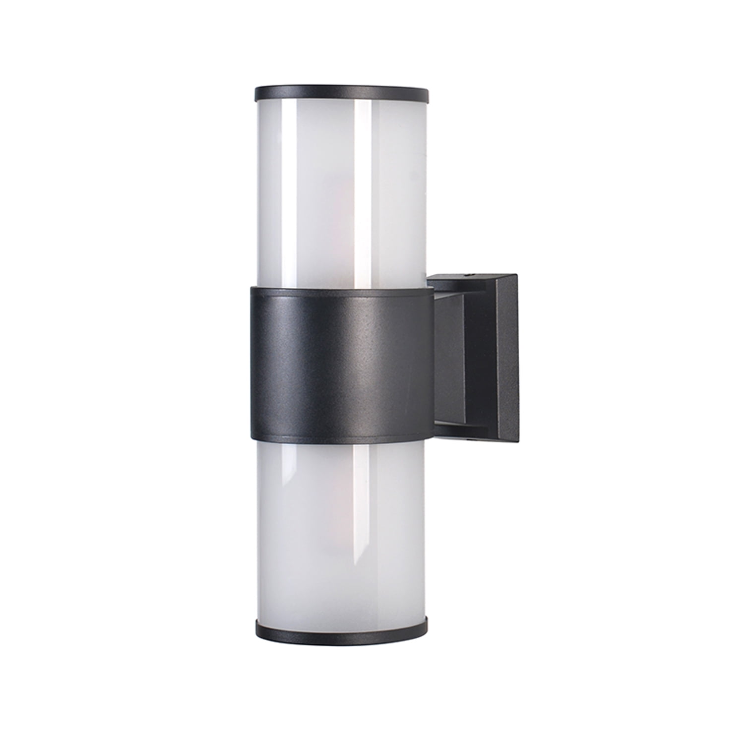 Hbled - Apliqué Led Cilíndrico Doble Porta E-27 Negro Incluye Ampolletas Frías