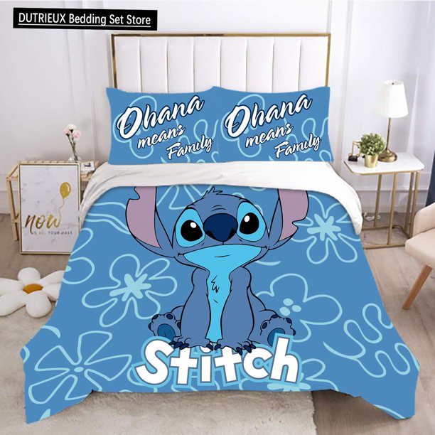 v1741 Bed Sheets Children Cartoon Duvet Cover Bedding Sets Anime Blue Quilt Cover Sets Single Double Full Size Girls Boys for Bedroom Decoration 3-Piece Bedding Set (1 Duvet Cover + 2 Pillow Shams) Be