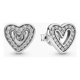 thumbnail image 1 of Aros Corazón Circonita Pavé Plata 925 Pegados Nordvik Regalo Plateado, 1 of 5