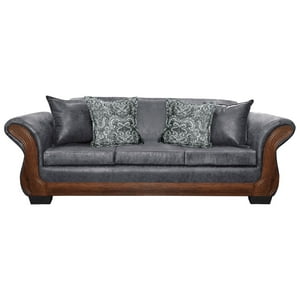 América Decora - Sofá Con Resorte Estructural 4 Personas Finis Envejecido Gris X