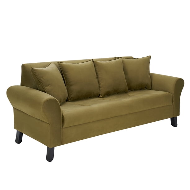 Sofa Lua 3c Felpa 20 Verde Musgo Lider