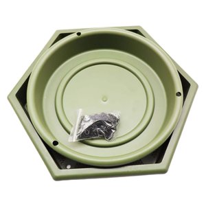 Ioensy - Comederos Colgantes Para Pájaros, Bandeja De Alimentación Exterior Para Periquitos Y Estorninos, 2 Piezas, Color Verde