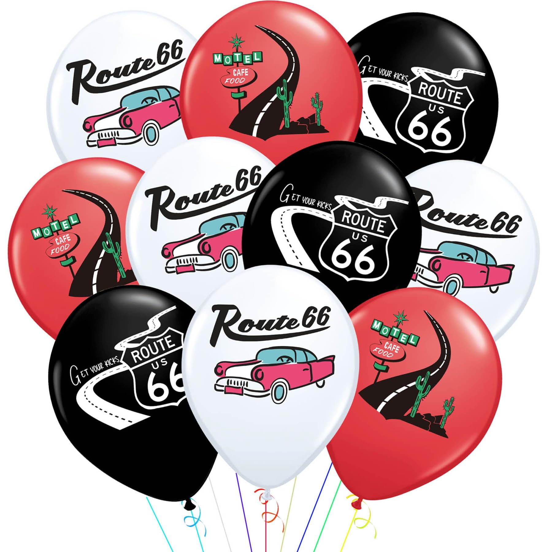 Set De 30 Globos Route 66 Vintage Marialler