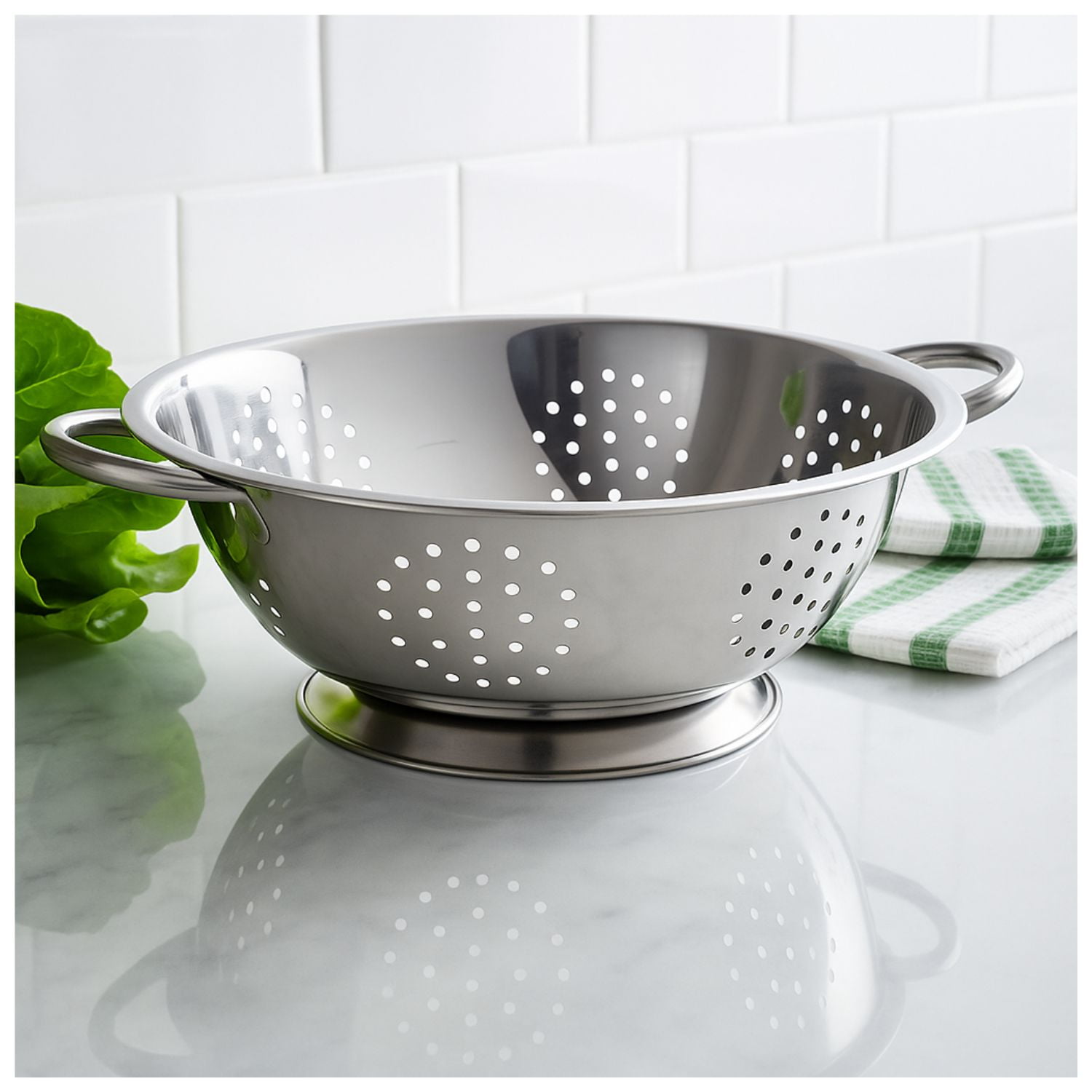 Colador Escurridor De Comida Cuiner Acero Inoxidable 24cm