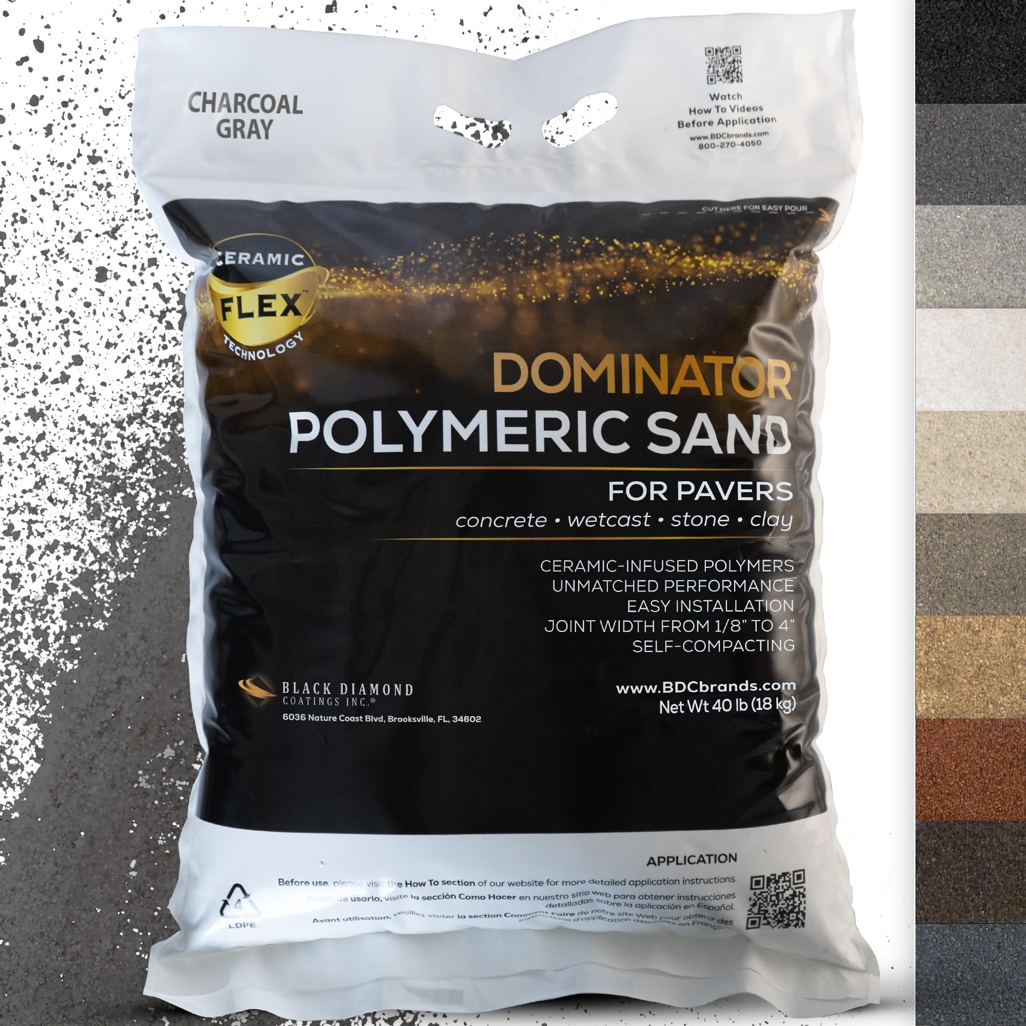 Arena Polimérica Dominator Gris Antracita, 18 Kg, Para Juntas De Adoquines