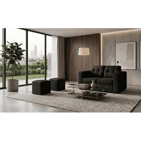 Fancy Hogar - Sofa Venecia 2 Cuerpos 2 Puff