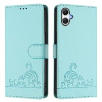 Funda Tipo Cartera Foxdock Para Samsung Galaxy A06 5G Con Soporte, Ranuras, Rfid, Diseño De Gato
