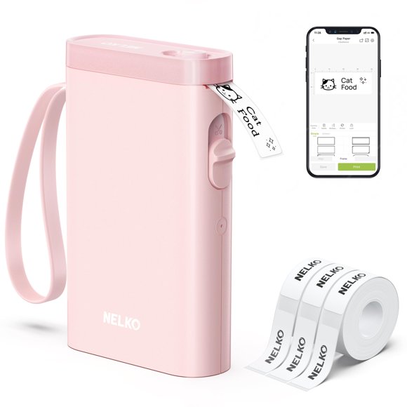 Etiquetadora Nelko P21 con 3 Cintas, Rosa, Bluetooth