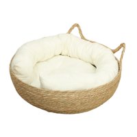 Ioensy - Cesta Para Cama De Gato, Alfombrilla Redonda Para Rascar Gatos Para Perros Pequeños, Gatos Grandes, Gatitos, 40Cm X 14Cm