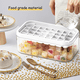 thumbnail image 2 of 1 Set Double Layer Ice Cube Trays, 64pcs Silicone Ice Cube Tray With Lid And Bin, Ice Cube Molds For Freezer, Easy Release & Save Space, 2 Trays,Scoop For Whiskey, Cocktail, 2 of 3