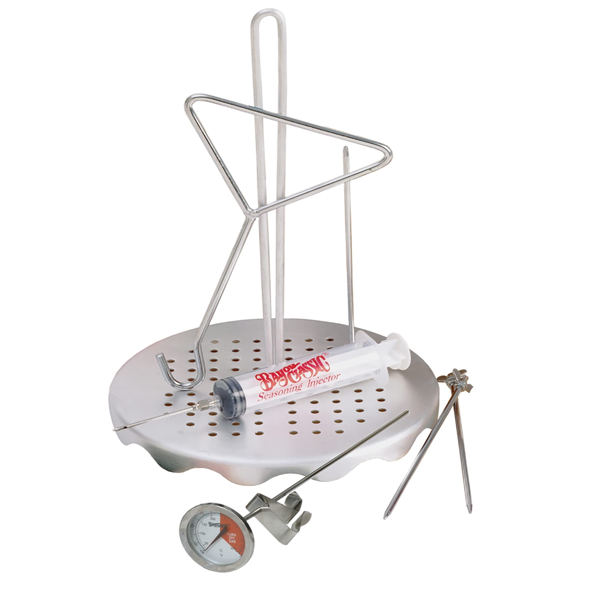 Set De Estantes Para Aves Bayou Classic 0835 Con Inyector De Condimentos