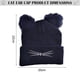 thumbnail image 5 of Gorro de punto con orejas de gato, gorro de lana bordado, bonito gorro cálido para otoño e invierno, gorro para el frío., 5 of 5