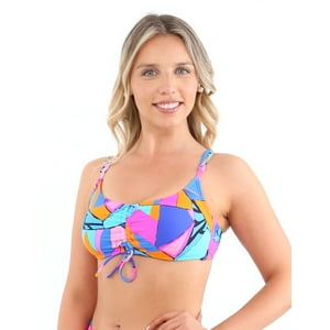 Samia - Bikini Top Con Amarras Estampado Azul Xl