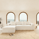 thumbnail image 1 of 104.3*68.9"Modular sectional sofa seat,Upholstered compressed couch for living room,Bedroom,Apartment,No assembly required,2PC free combination,Plush corduroy fabric,WHITE, 1 of 3