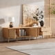 thumbnail image 3 of 70inch Modern TV Stand with Rattan Doors for TVs up to 80", Media Console with Storage Space, 2 Drawers & Cable Holes, Entertainment Center for Living Room, 3 of 3