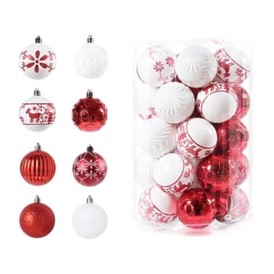 Bothyi - Juego De Adornos De Bolas Navideñas De 34 Piezas Para Vacaciones, Año Nuevo, Cumpleaños, Oro Rojo