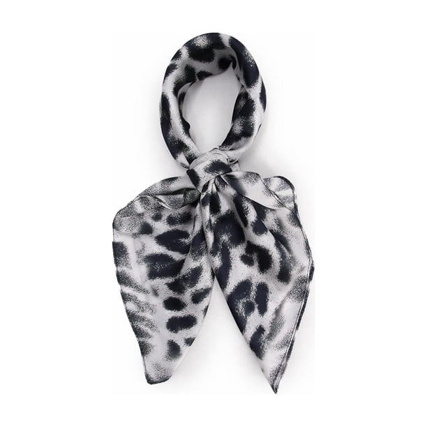 Pañuelo tipo seda 70 x 70 estampado print leopardo negro Talla Única