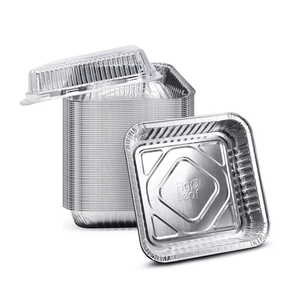 Moldes Cuadrados Para Hornear Tartas De 20 X 20 Cm Con Tapas De Plástico En Forma De Cúpula (paquete De 35)